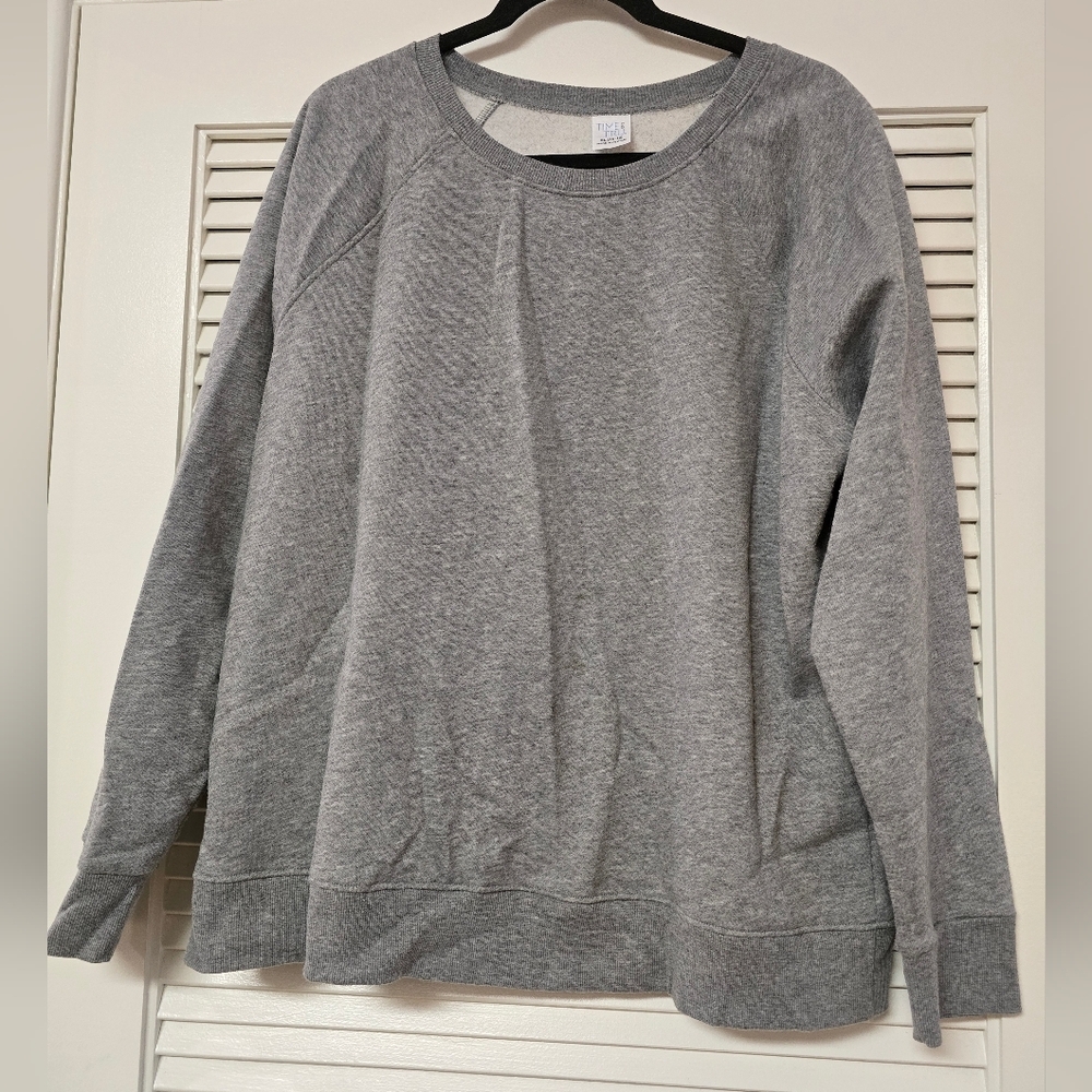 Time and Tru - Grey Casual Lightweight Oversized Sweatshirt